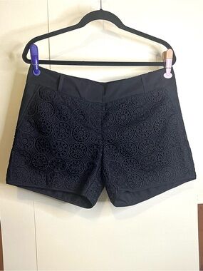 NWT The Limited Woman’s Size 10 (Waist 34) Black High-Waist Lace Overlay Shorts